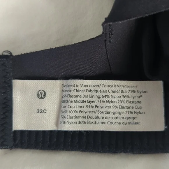 lululemon All Powered Up Black Bra | Size 32C - Picture 3 of 6